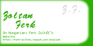 zoltan ferk business card